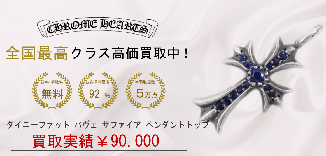 Chrome Heartsクロムハーツ タイニーファット パヴェ サファイア ペンダントトップ 買取実績画像