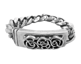 クロムハーツ フローラルID クラシックチェーンリンク ブレスレット シルバー　画像