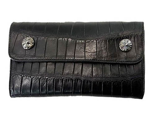 国内原本 CHROME HEARTS クロムハーツ ウェーブアリゲーターレザー ウォレット