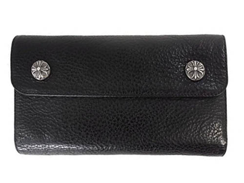 国内インボイス原本付属 CHROME HEARTS(原本有） クロムハーツ WAVE ウェーブ クロスボールボタン ウォレット