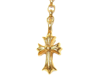 17AW Box Logo Hooded Sweatshirt ボックスロゴ パーカー 黒 クロムハーツ 国内正規店原本付属 CHROME HEARTS CH ROSARY BEAD CHAIN 22K クロスボール ビーズ チェーン ロザリオ ネックレス ゴールド系 画像