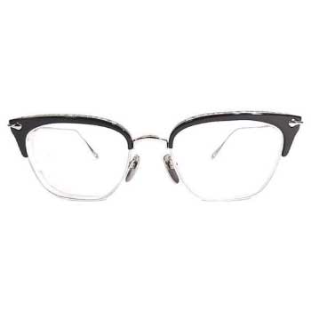 CHROME HEARTS SLUNTRADICTION クロス ボール ハーフリム メガネ 眼鏡 シルバー　画像