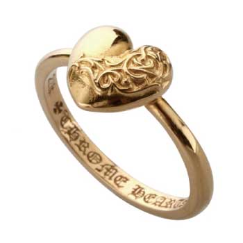 クロムハーツ CHROME HEART K22 バブルガムリング w/ハート画像