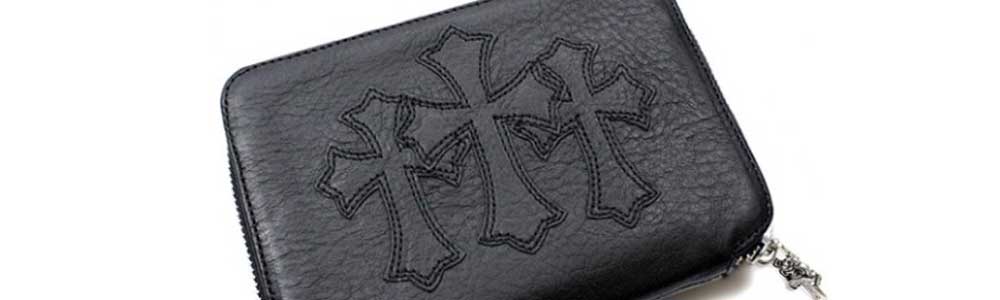クロムハーツ ウォレット バンク ローバー ブラック ヘビーレザー 画像