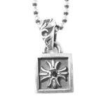 フレームドチャームネックレス サファイヤ 画像