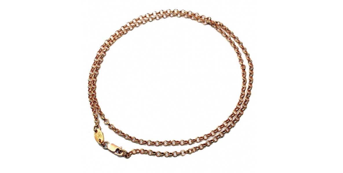 ネックレス チェーン 22Kゴールド ロールチェーン 　画像