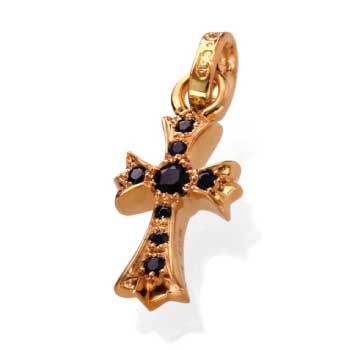 クロムハーツ CHクロスベビーファットチャーム K22 サファイアパヴェ　画像