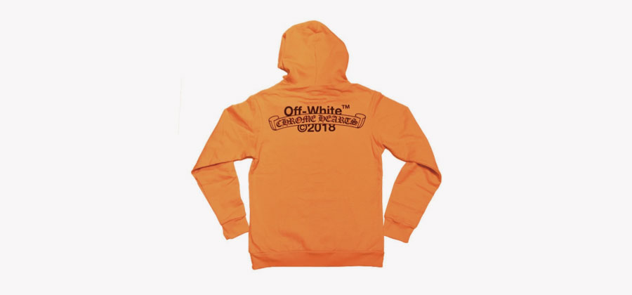 クロムハーツ×オフホワイトコラボレーションモデルパーカー画像